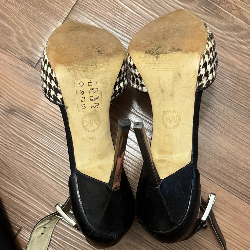 Michael Kors Black and Cream Patterned Heels
